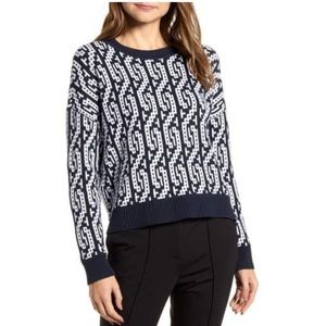 Tommy Hilfiger Two-Tone Cotton Cable Sweater Size Medium